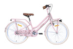Rosa Fahrrad von der Seite