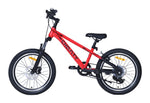 Rotes Fahrrad in der Seitenansicht