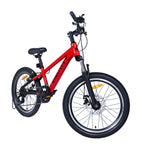 Rotes Fahrrad schräg von vorne