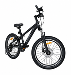 Schwarzes Fahrrad schräg von vorne