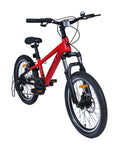 Rotes Fahrrad von vorne gesehen
