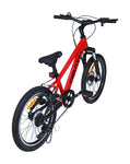 Rotes Fahrrad von hinten gesehen