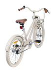 Beigefarbenes Fahrrad von hinten links (Vogelperspektive)