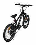 Schwarzes Fahrrad von hinten gesehen