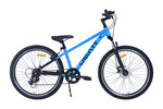 Blaues Mountainbike von der Seite