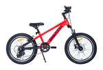 Rotes Fahrrad in der Seitenansicht