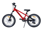 Rotes Fahrrad in der Seitenansicht
