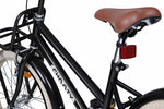 Brauner Fahrradsattel mit schwarzem Rahmen