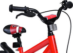 Rotes Kinderfahrrad in der Seitenansicht