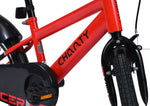 Rotes Kinderfahrrad mit schwarzer Vordergabel