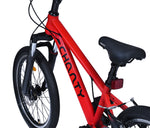 Rotes Fahrrad mit schwarzem Sattel