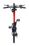 Rotes Fahrrad von oben gesehen