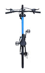 Blaues Fahrrad von oben gesehen