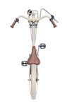 Beigefarbenes Fahrrad von oben