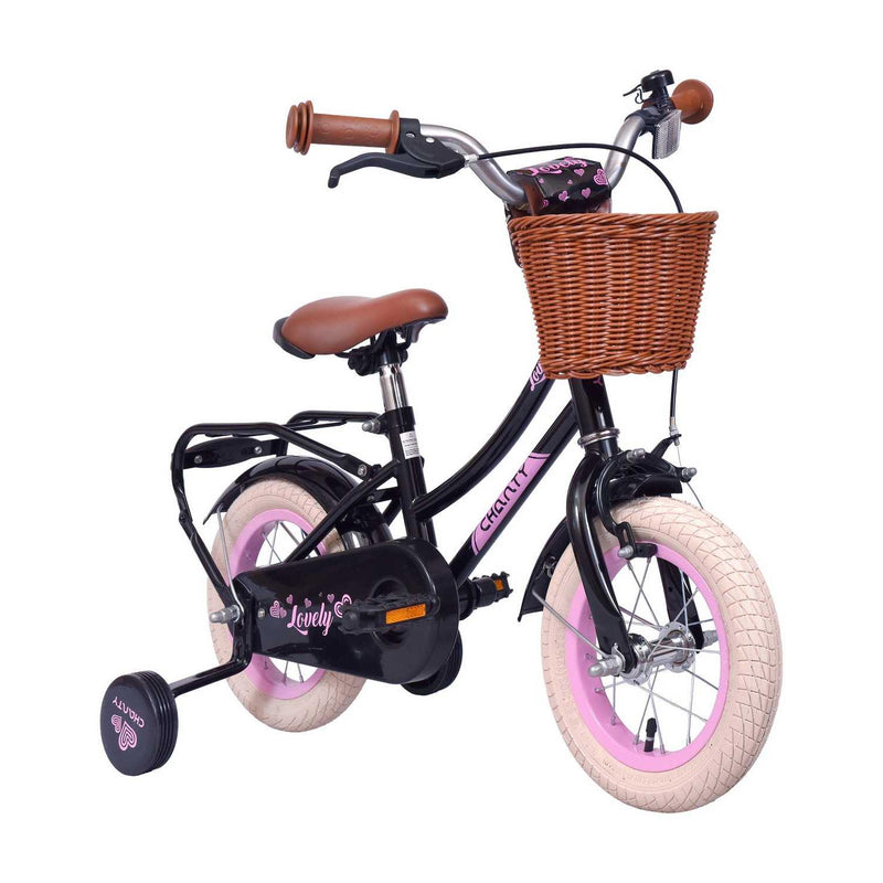 CHANTY Lovely 12" Schwarzes Mädchenfahrrad | 2-4 Jahre |