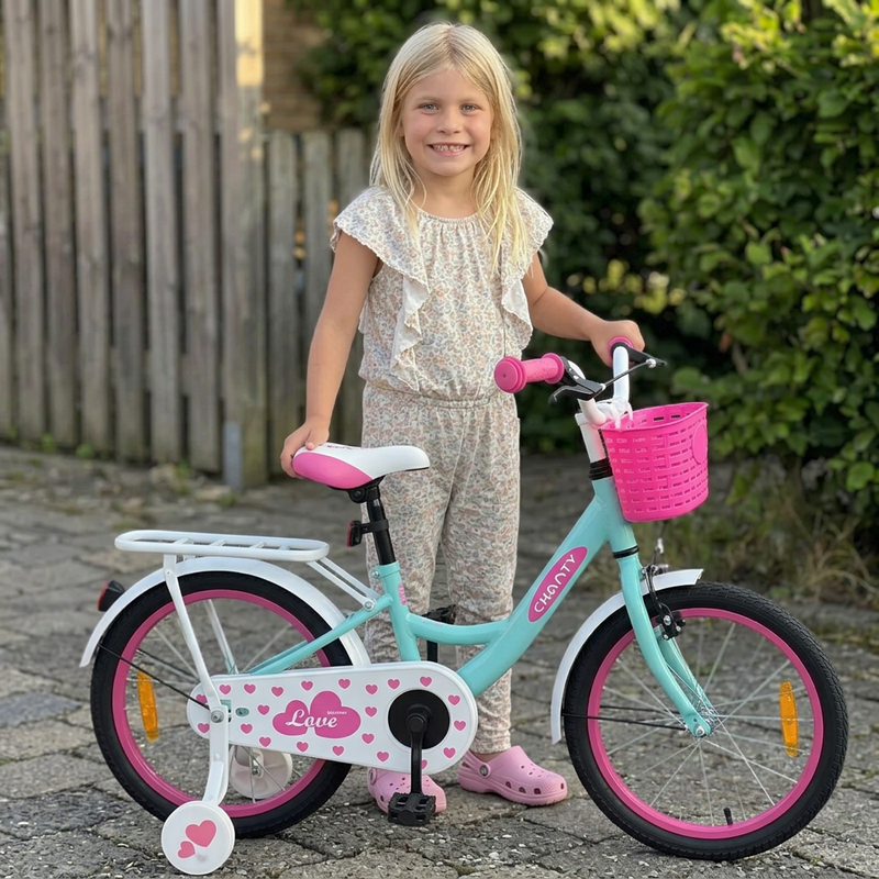 CHANTY Love 16" Mintgrünes Kinderfahrrad | Mädchen |