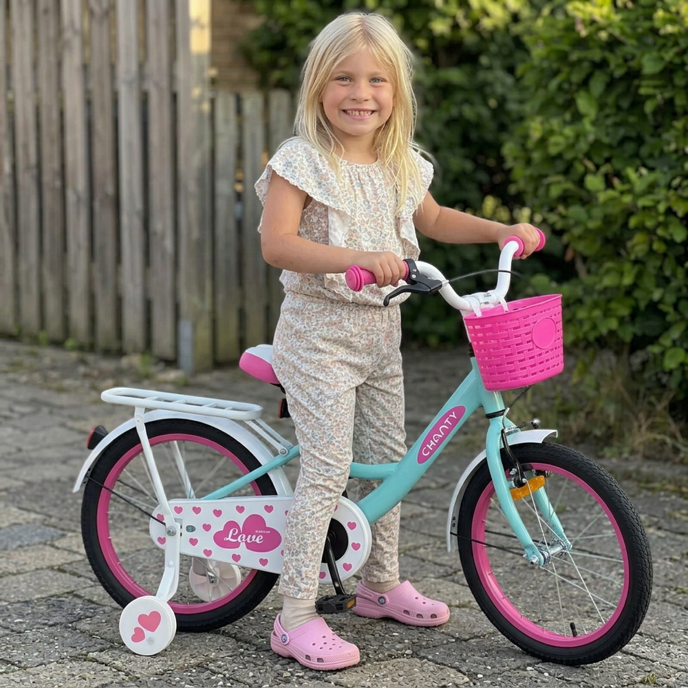 CHANTY Love 16" Mintgrünes Kinderfahrrad | Mädchen |